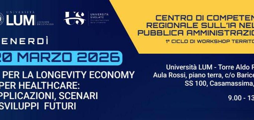 Università Lum, evento su artificial intelligence e silver economy