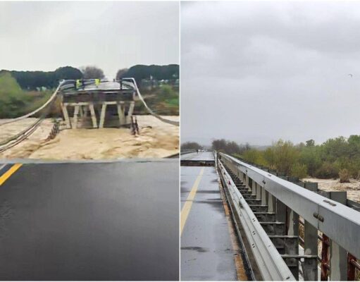 Maltempo, crolla ponte sul fiume Trigno: traffico interrotto sull’Adriatica tra Abruzzo e Molise