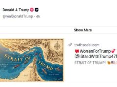 Stretto di Hormuz diventa ‘Stretto di Trump’: la nuova mappa condivisa su Truth