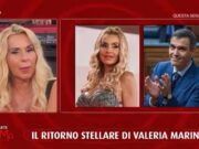 Valeria Marini e la chat con Sanchez: “Io gli ho scritto. Ha risposto? No”