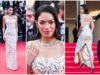 Cannes, Elodie sul tappeto rosso con un look da diva d’altri tempi