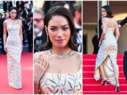 Cannes, Elodie sul tappeto rosso con un look da diva d’altri tempi