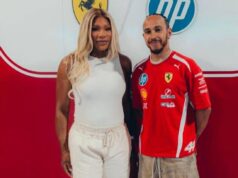 Gp Miami, Serena Williams nel box Ferrari con Hamilton e Leclerc: “Sono venuta a salutare i miei amici”