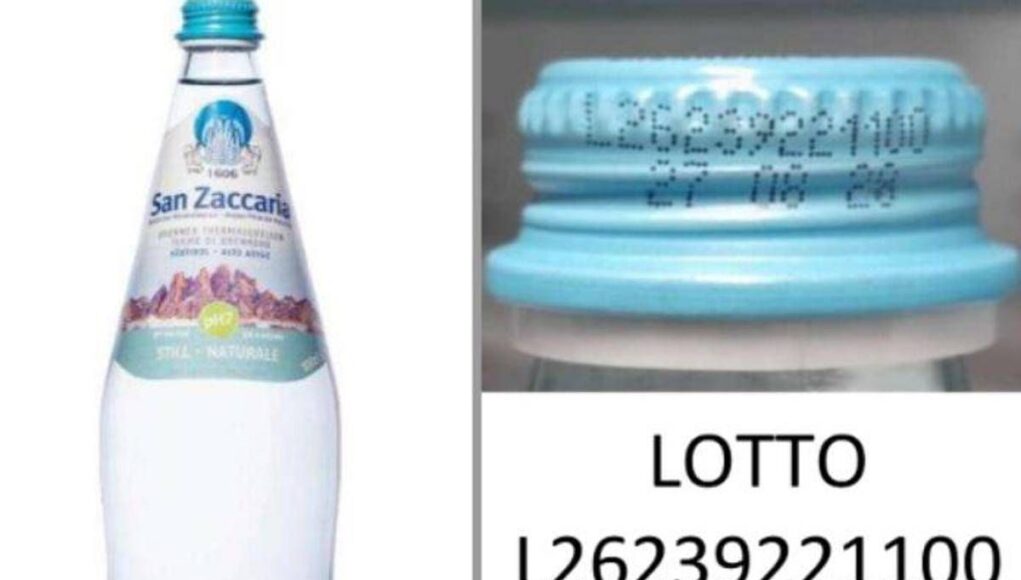 Acqua minerale ritirata dal mercato: il lotto interessato, come comportarsi