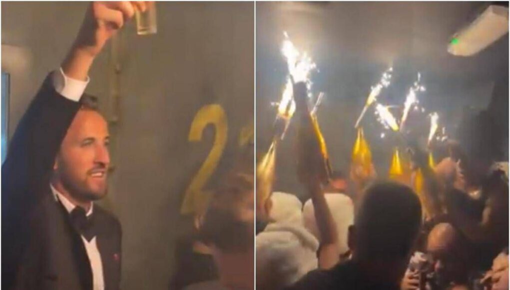 Harry Kane festeggia il Pallone d’Oro, ma le bottiglie con le scintille fanno discutere: sui social torna l’ombra di Crans-Montana
