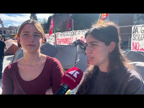 Sciopero generale a Roma, la notte in tenda dei manifestanti: “”Chiediamo risposte chiare su